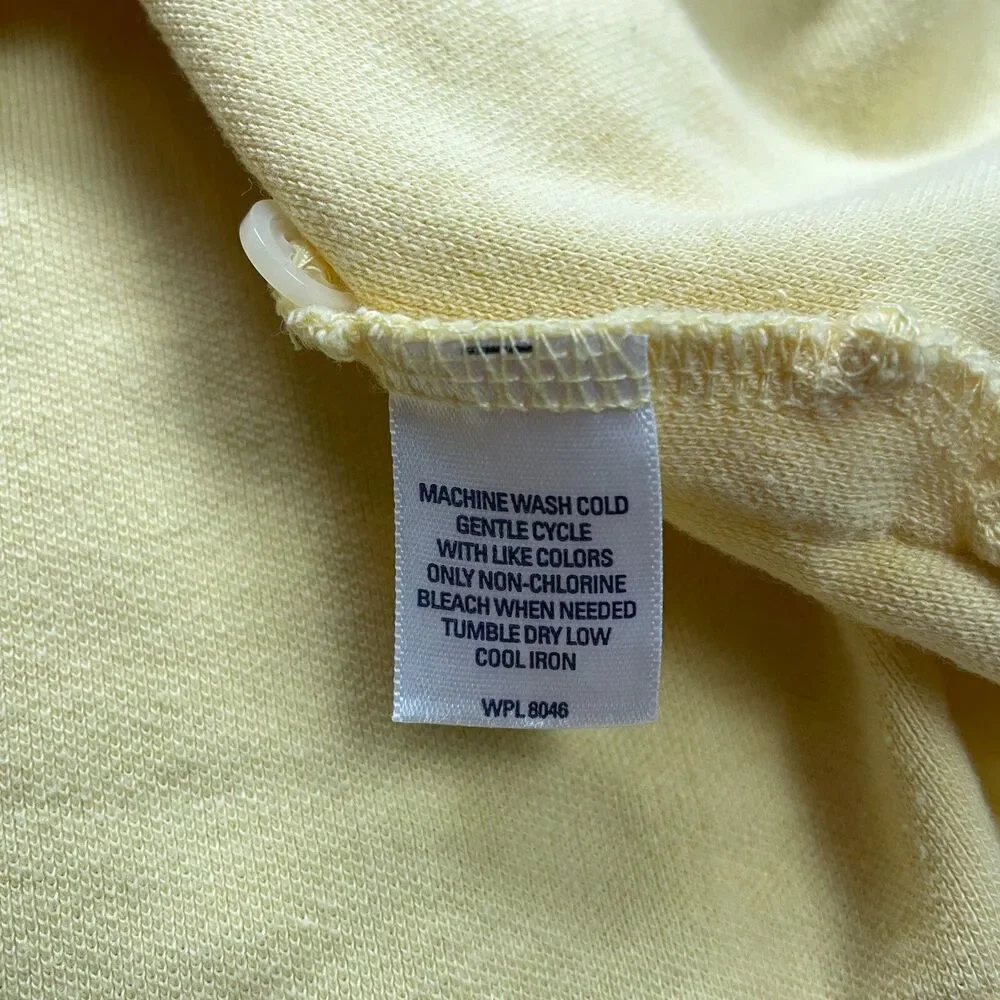 Golf Polo Shirt Mens Medium Yellow Rugby Cotton Collared Preppy Short Sleeve